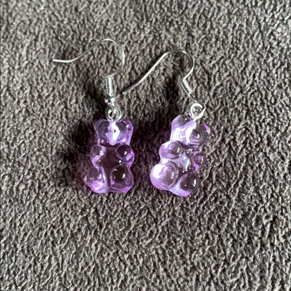 Purple Gummy Bear Earrings
